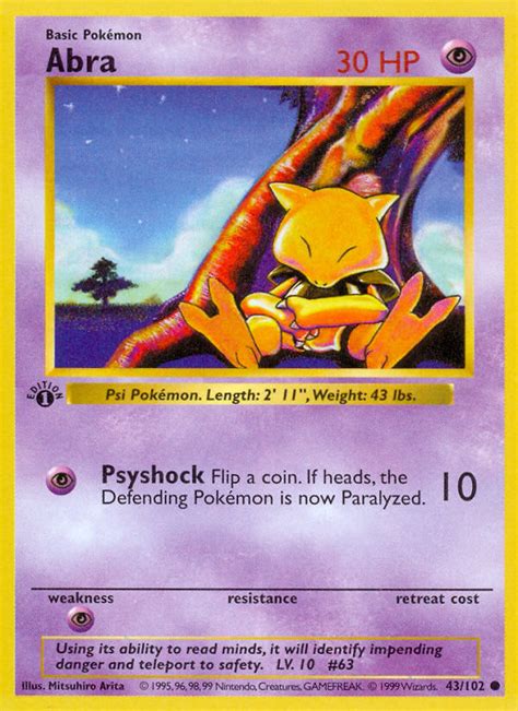 abra evolution trading card.